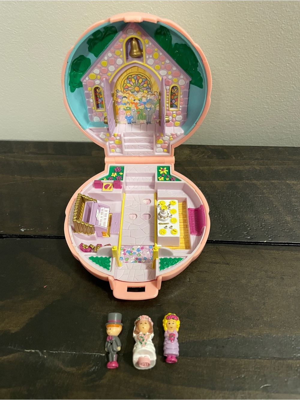 Vintage Polly Pocket Bridesmaid Polly 💒 1989 Bluebird • Pink Shell • COMPLETE